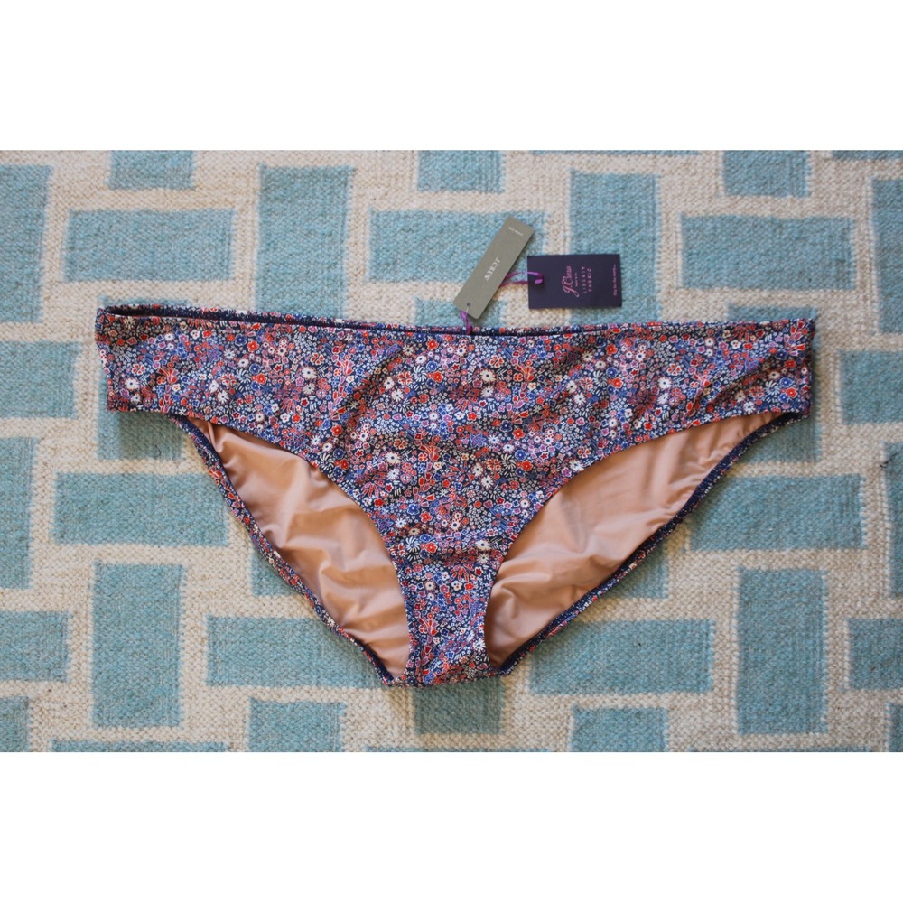 NWT J.Crew 3X Multi Floral Liberty Fabric Bikini Bottom Low Rise AC132
